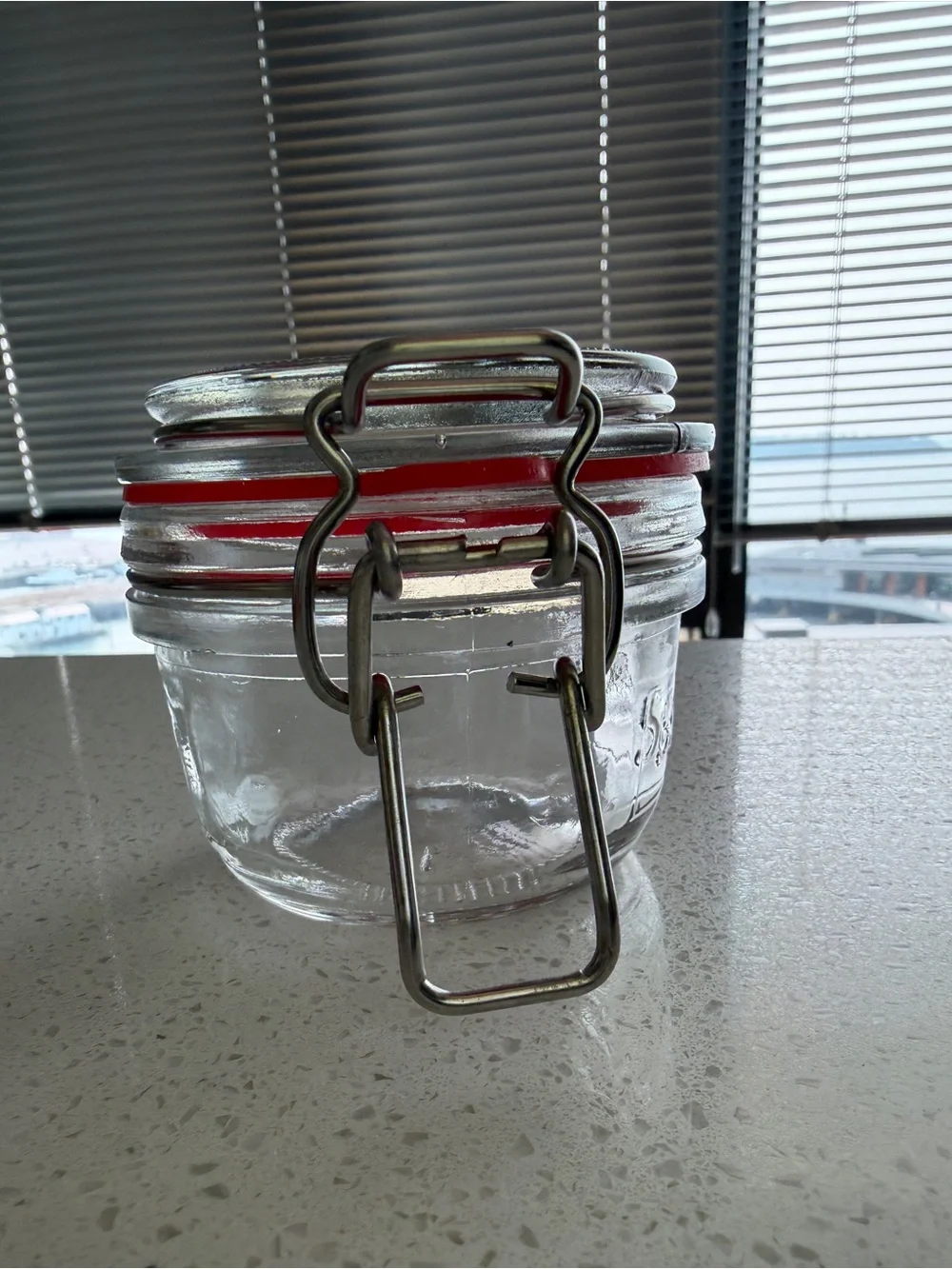 Supreme Glass Storage Jar with Red Seal and Clamp Lid